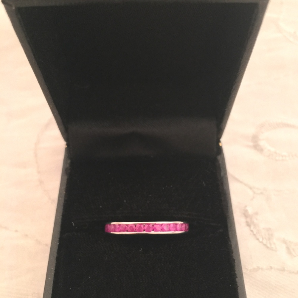 Ruby Eternity Band In Sterling View 3